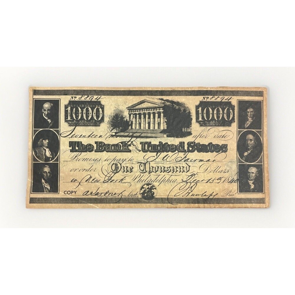 $1000 The Bank of the US Reproduction - Sammy Lane Pirate Cruise - Branson, MO